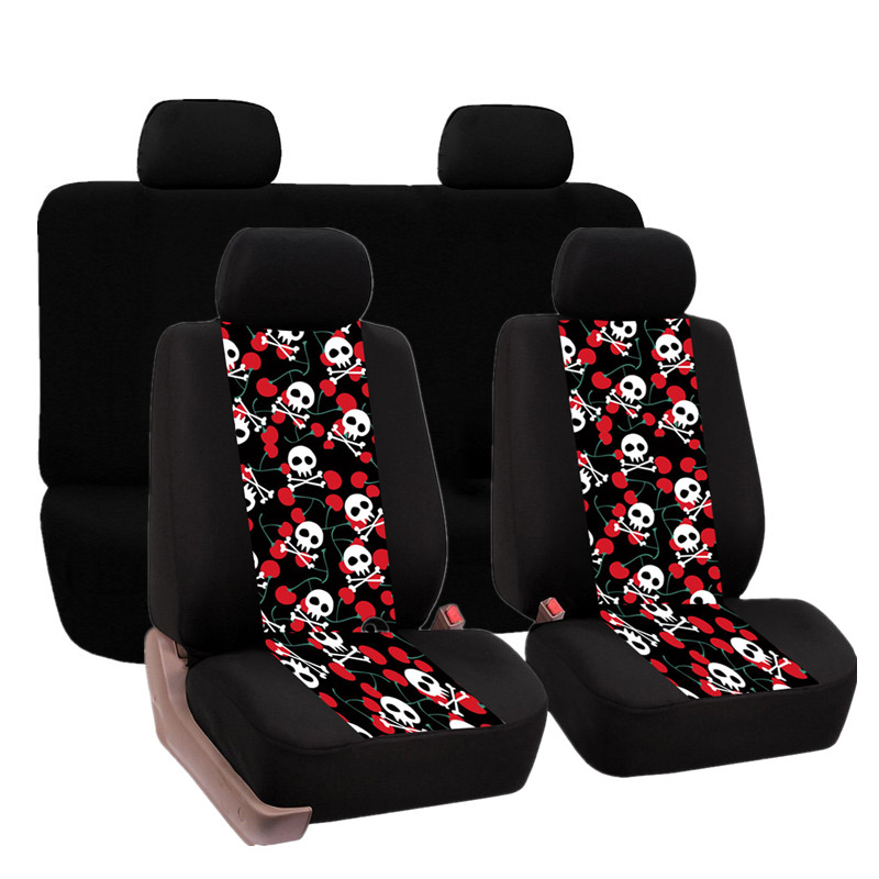 ذ μ Ϲ īƮ Ŀ ũν    ׸  ͸Ǯ Ʈ ڵ Ʈ Ŀ/Skull print Universal Car Seat Covers Full Set Automobile Seat Covers for Crossover Sed